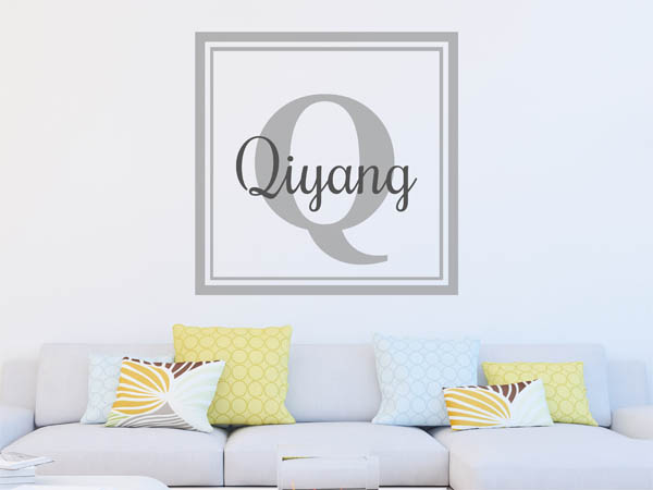 Wandtattoo Qiyang als eckiges Monogramm