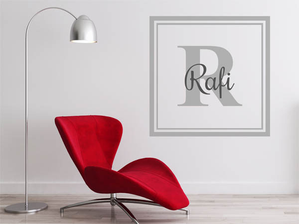 Wandtattoo Rafi als eckiges Monogramm