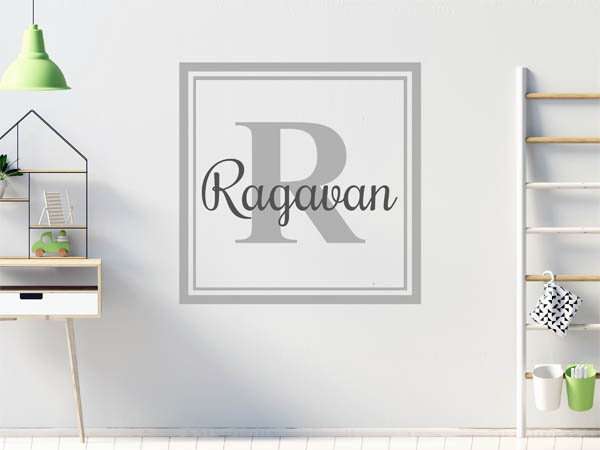 Wandtattoo Ragavan als eckiges Monogramm