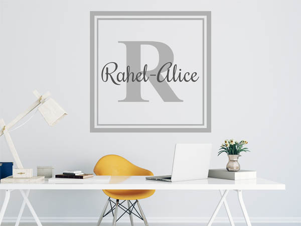 Wandtattoo Rahel-Alice als eckiges Monogramm