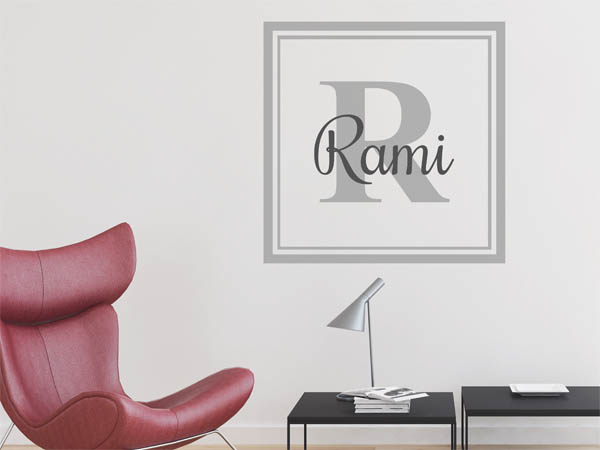 Wandtattoo Rami als eckiges Monogramm