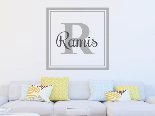 Wandtattoo Ramis als eckiges Monogramm