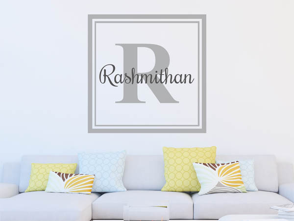 Wandtattoo Rashmithan als eckiges Monogramm