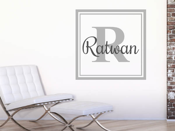 Wandtattoo Ratwan als eckiges Monogramm