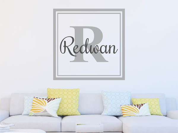 Wandtattoo Redwan als eckiges Monogramm