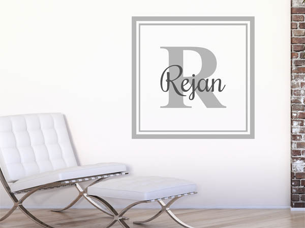 Wandtattoo Rejan als eckiges Monogramm