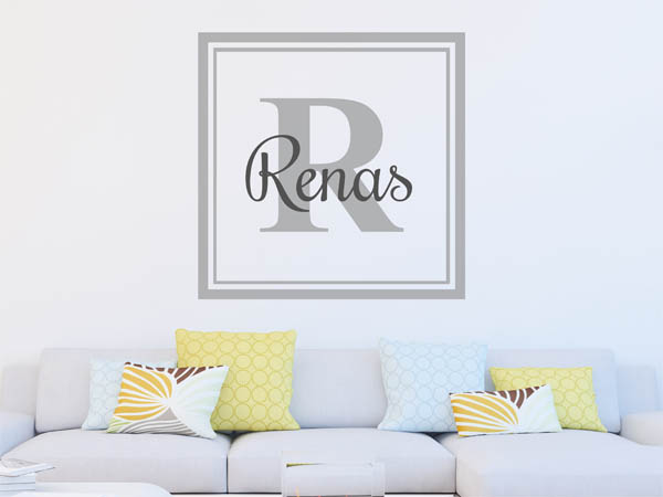 Wandtattoo Renas als eckiges Monogramm
