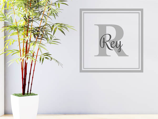 Wandtattoo Rey als eckiges Monogramm