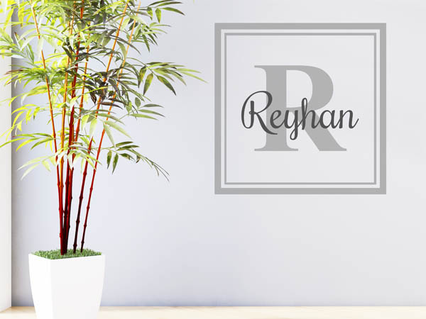 Wandtattoo Reyhan als eckiges Monogramm
