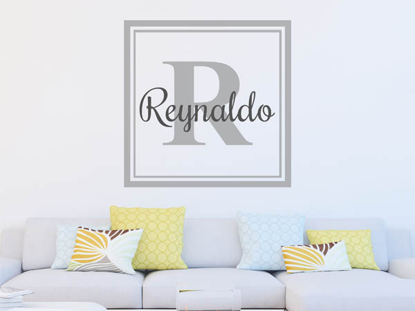 Wandtattoo Reynaldo als eckiges Monogramm