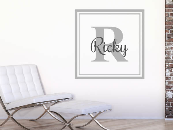 Wandtattoo Ricky als eckiges Monogramm