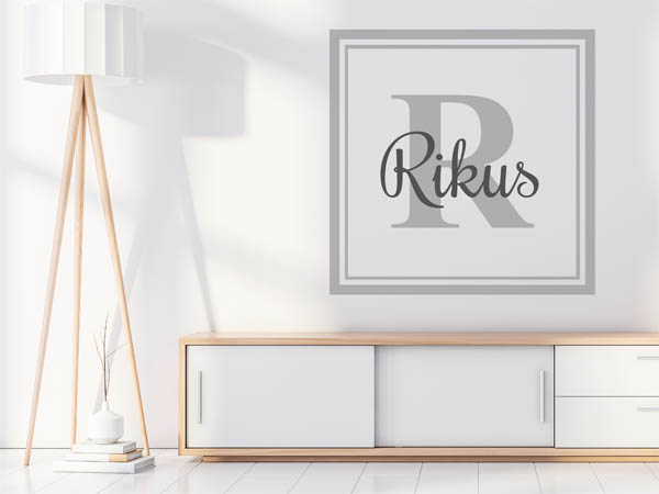 Wandtattoo Rikus als eckiges Monogramm