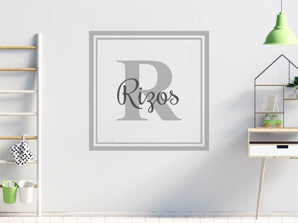 Wandtattoo Rizos als eckiges Monogramm