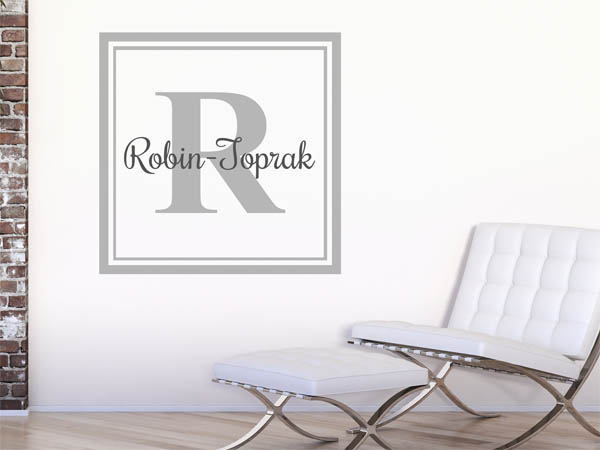 Wandtattoo Robin-Toprak als eckiges Monogramm
