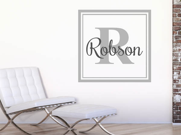Wandtattoo Robson als eckiges Monogramm