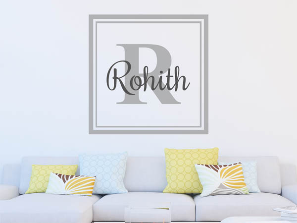 Wandtattoo Rohith als eckiges Monogramm
