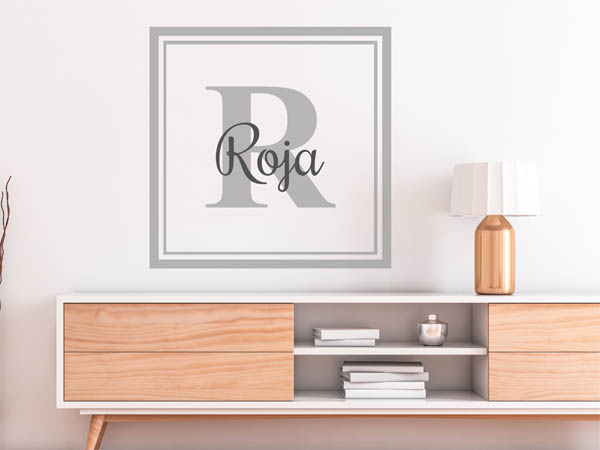 Wandtattoo Roja als eckiges Monogramm