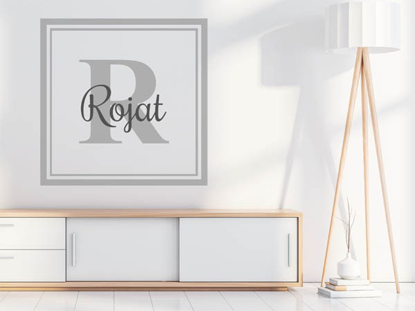 Wandtattoo Rojat als eckiges Monogramm