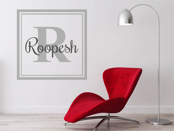 Wandtattoo Roopesh als eckiges Monogramm