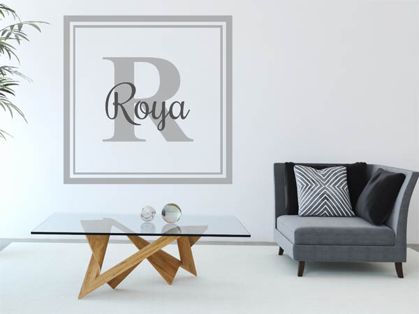 Wandtattoo Roya als eckiges Monogramm