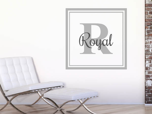 Wandtattoo Royal als eckiges Monogramm