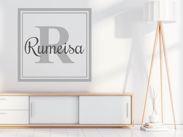 Wandtattoo Rumeisa als eckiges Monogramm