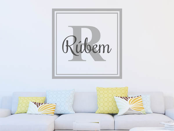 Wandtattoo Rúbem als eckiges Monogramm
