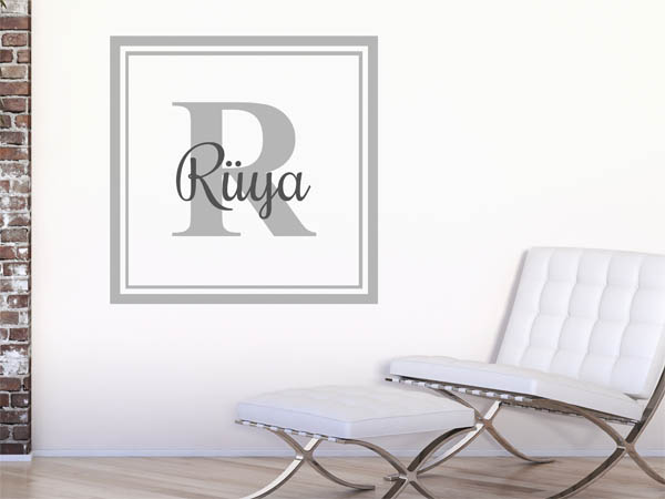 Wandtattoo Rüya als eckiges Monogramm