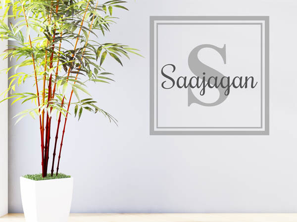 Wandtattoo Saajagan als eckiges Monogramm