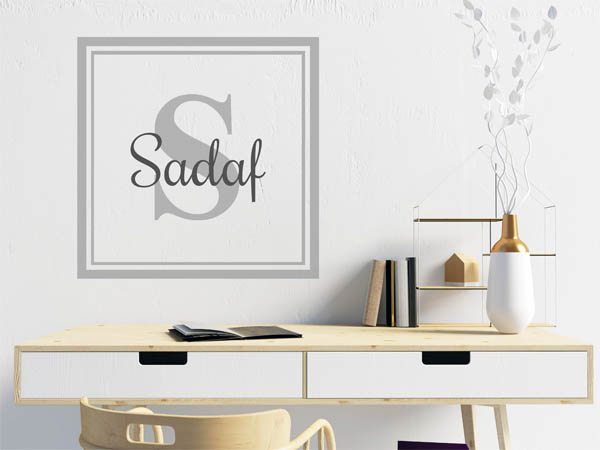 Wandtattoo Sadaf als eckiges Monogramm