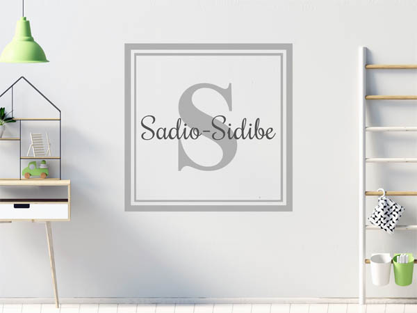 Wandtattoo Sadio-Sidibe als eckiges Monogramm