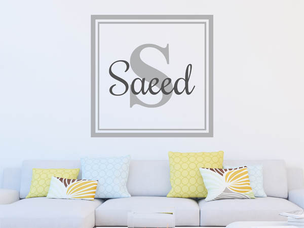 Wandtattoo Saeed als eckiges Monogramm