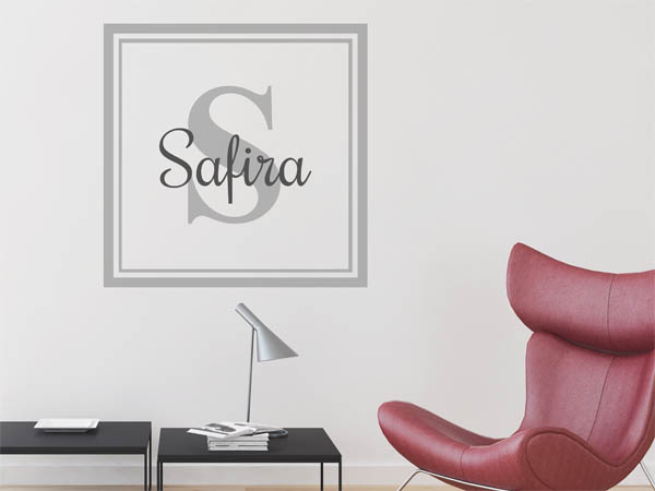 Wandtattoo Safira als eckiges Monogramm