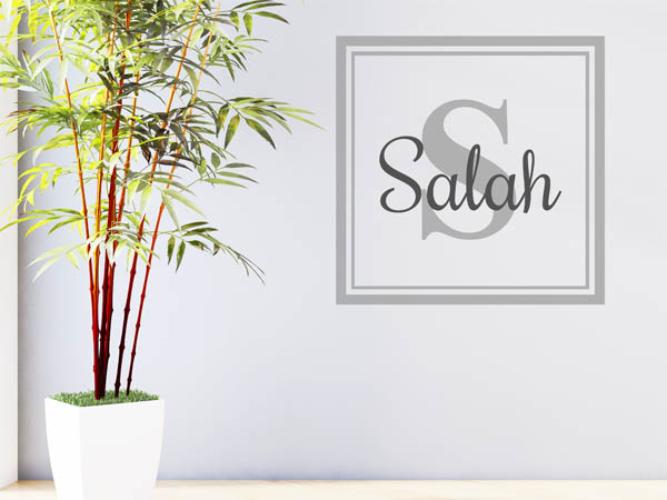 Wandtattoo Salah als eckiges Monogramm