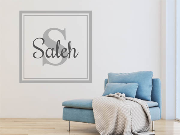 Wandtattoo Saleh als eckiges Monogramm