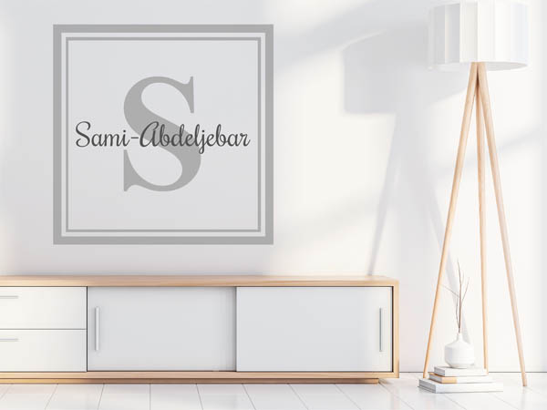Wandtattoo Sami-Abdeljebar als eckiges Monogramm