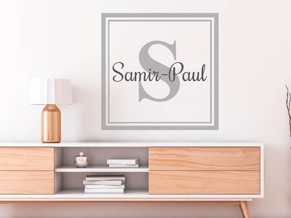 Wandtattoo Samir-Paul als eckiges Monogramm