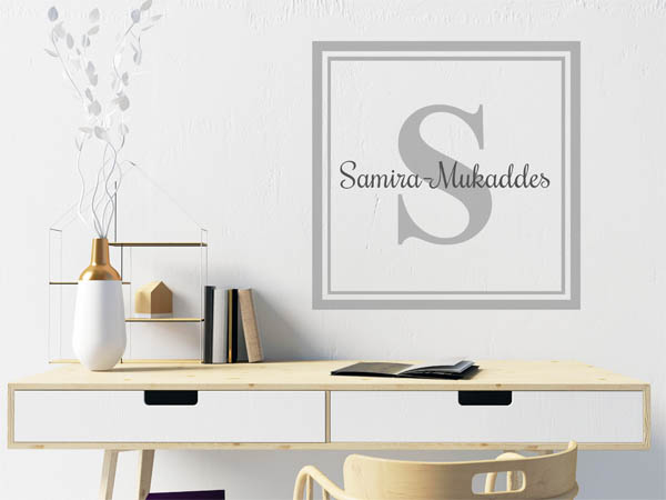 Wandtattoo Samira-Mukaddes als eckiges Monogramm