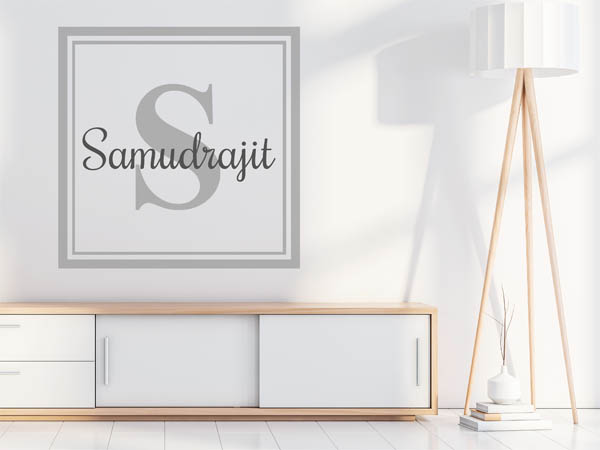 Wandtattoo Samudrajit als eckiges Monogramm