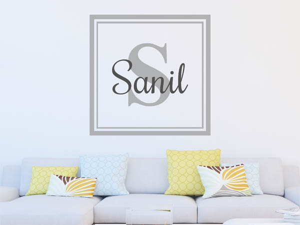 Wandtattoo Sanil als eckiges Monogramm