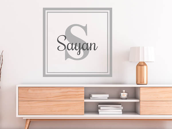 Wandtattoo Sayan als eckiges Monogramm