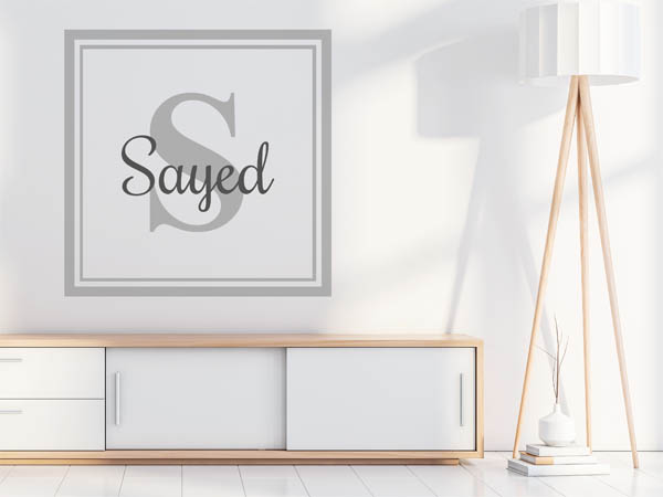 Wandtattoo Sayed als eckiges Monogramm