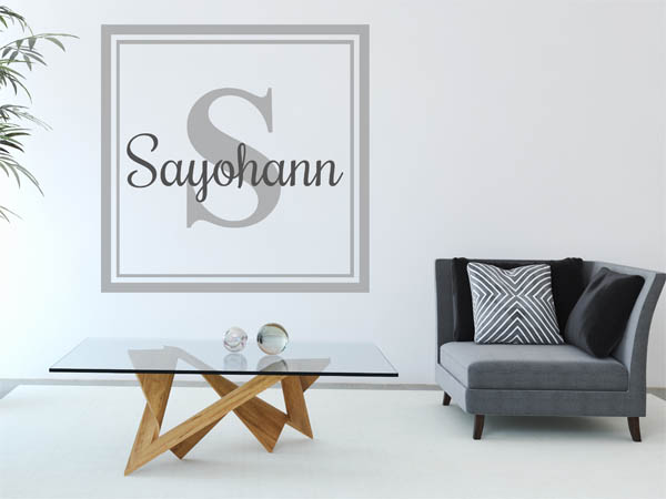 Wandtattoo Sayohann als eckiges Monogramm