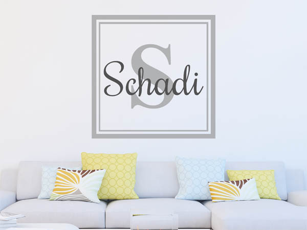 Wandtattoo Schadi als eckiges Monogramm