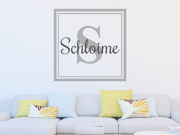 Wandtattoo Schloime als eckiges Monogramm