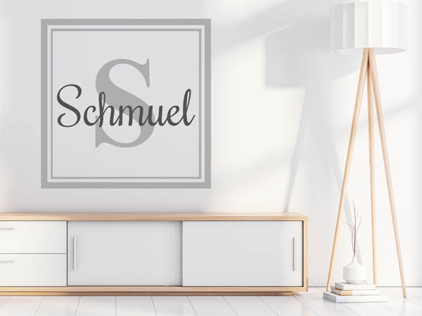 Wandtattoo Schmuel als eckiges Monogramm