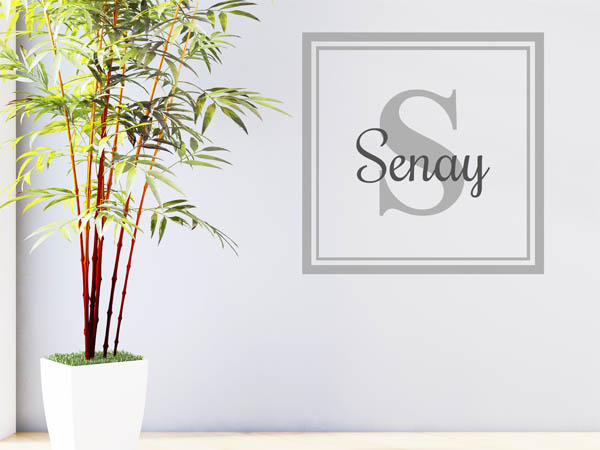 Wandtattoo Senay als eckiges Monogramm