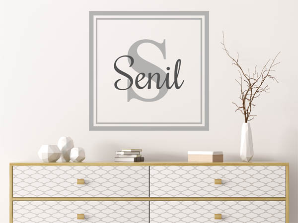 Wandtattoo Senil als eckiges Monogramm
