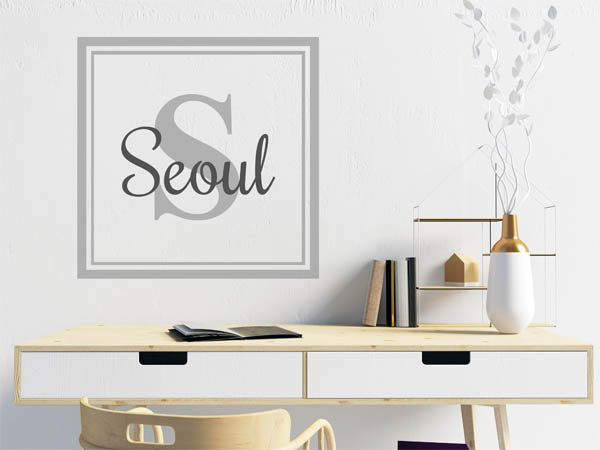 Wandtattoo Seoul als eckiges Monogramm