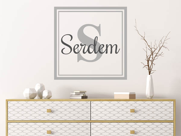 Wandtattoo Serdem als eckiges Monogramm